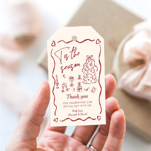 Tis the Season to be Married Thank You Gift Tags