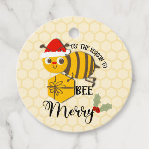 Tis the season to be merry bee  card favor tags