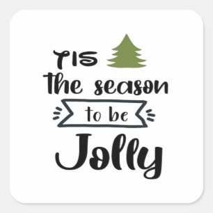 Tis The Season To Be New Year Celebration Minimal  Square Sticker