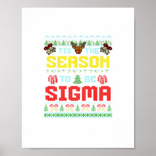 Tis The Season To Be Sigma Christmas Brainrot Iron Poster