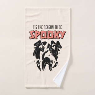 Tis the Season to be Spooky Creepy Halloween Hand Towel