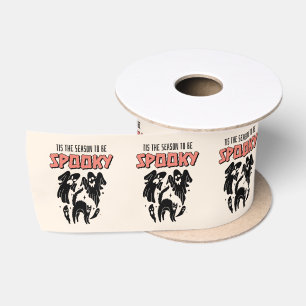 Tis the Season to be Spooky Creepy Halloween Satin Ribbon