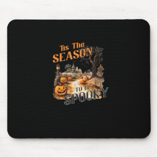 Tis The Season To Be Spooky Fall Halloween Retro C Mouse Pad