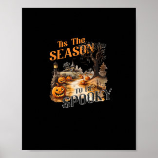 Tis The Season To Be Spooky Fall Halloween Retro C Poster