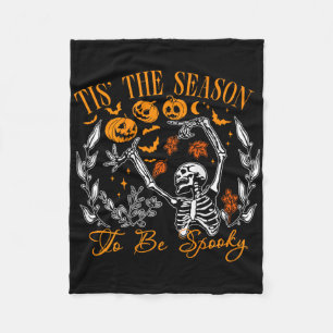 Tis The Season To Be Spooky Funny Halloween Outfit Fleece Blanket