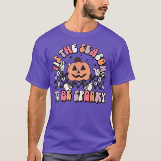 Tis The Season To Be Spooky Groovy Pumpkin Face Ha T-Shirt