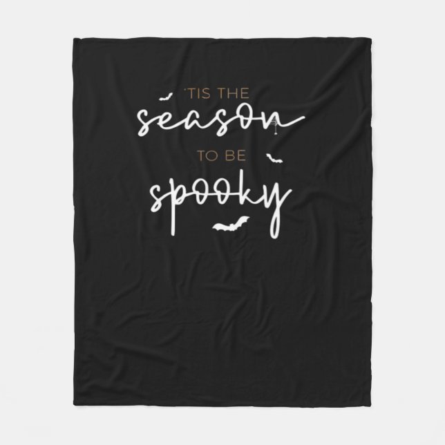 Tis The Season To Be Spooky Halloween Retro Classi Fleece Blanket (Front)