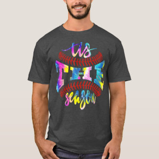 Tis The Season To Be Spooky Vibes Tie Dye Softball T-Shirt