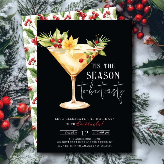 'Tis the Season to Be Toasty! Cocktail Party Invitation (Creator Uploaded)