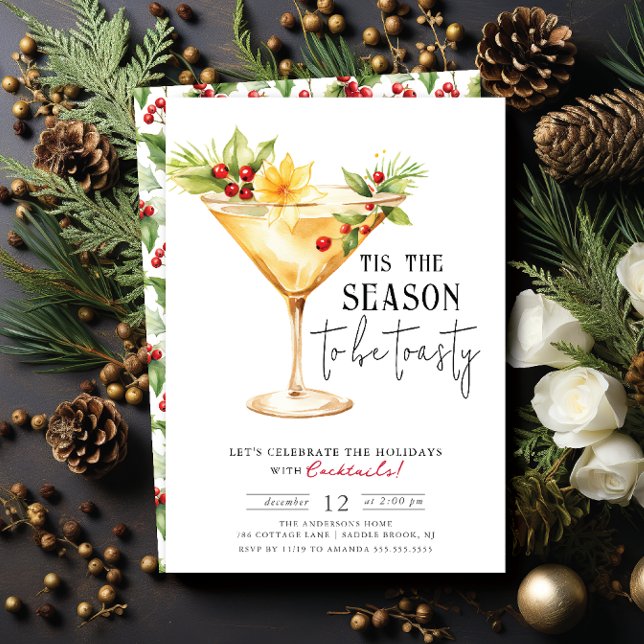 'Tis the Season to Be Toasty! Cocktail Party Invitation (Creator Uploaded)