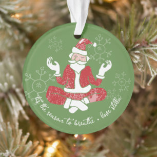 Tis The Season To Breathe Yoga Santa Acrylic Ornament