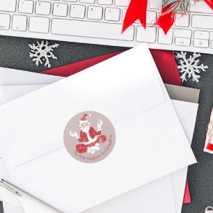 Tis The Season To Breathe Yoga Santa Classic Round Sticker