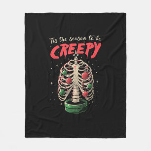 Tis The Season To Creepy Skeleton Tree Fleece Blanket