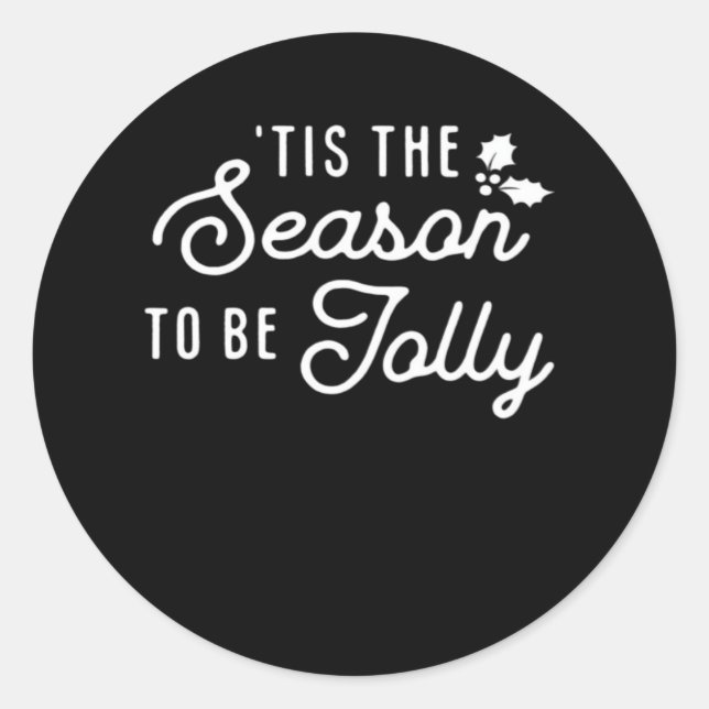 Tis The Season To Jolly Retro Style Classic Round Sticker (Front)
