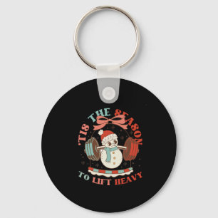 Tis The Season To Lift Heavy Christmas Snowman Wei Key Ring