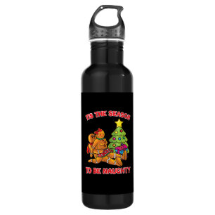 Tis The Season To Naughty Gingerbread Man Couple 710 Ml Water Bottle