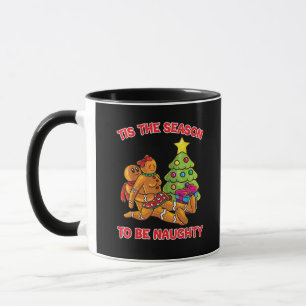 Tis The Season To Naughty Gingerbread Man Couple Mug