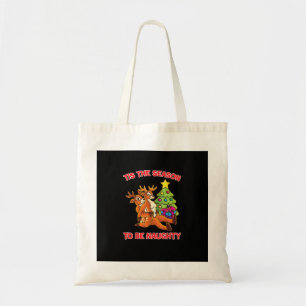 Tis The Season To Naughty Rudolph Reindeer Couple Tote Bag