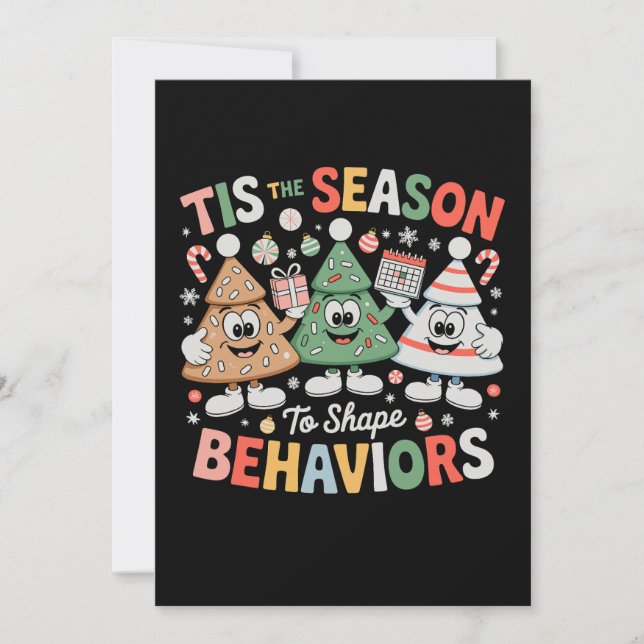 Tis The Season To Shape Behaviour Analyst Christma Holiday Card (Front)