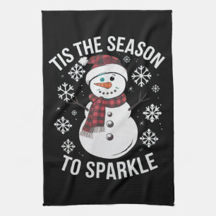 Tis The Season To Sparkle Christmas Holiday Gift Tea Towel