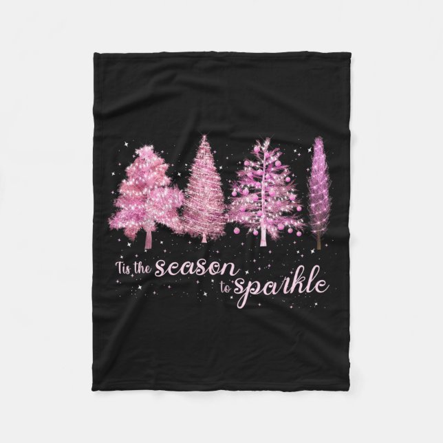 Tis The Season To Sparkle Christmas Tree Xmas Wome Fleece Blanket (Front)