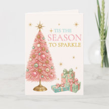 ’Tis the Season to Sparkle Pink Retro Christmas