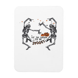 Tis The Season To Spooky Halloween Skeleton Retro Magnet