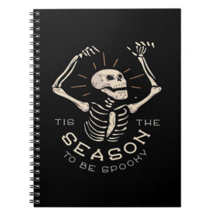 Tis The Season To Spooky Halloween Skeleton Vintag Notebook
