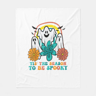 Tis The Season To Spooky Retro Halloween Women Fleece Blanket