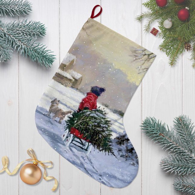 Tis the Season - Tree Time  Large Christmas Stocking (Creator Uploaded)