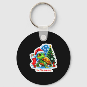 Tis The Season Turtle Pet Owner Christmas Festive  Key Ring