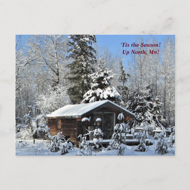 'Tis the Season  Up North, Mn Winter Holiday Postcard (Front)