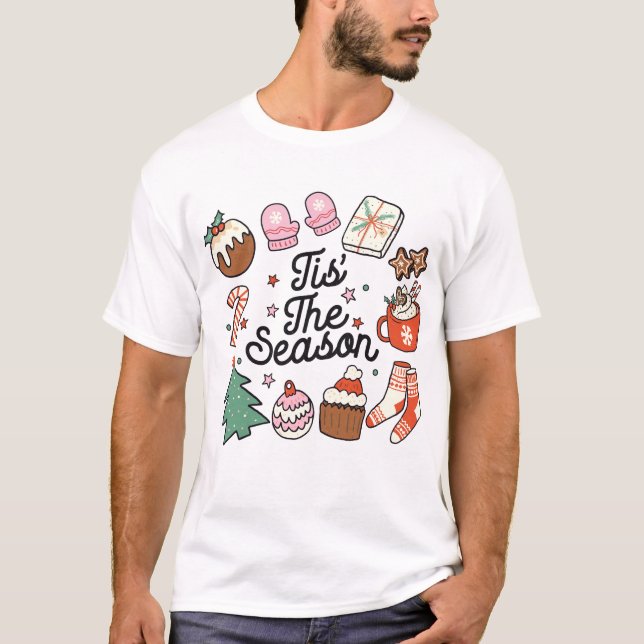 Tis The Season Vintage Christmas T-Shirt (Front)