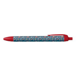 tis the season, watercolor christmas retro cute black ink pen
