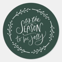 Tis the season white wreath green