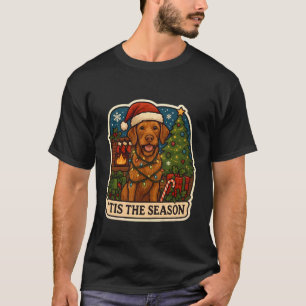 Tis The Season Wirehaired Vizsla Dog Merry Christm T-Shirt
