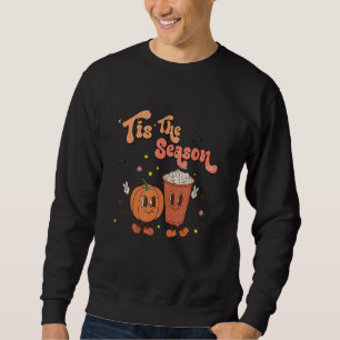 Tis The Season  Women Costume Pumpkin Coffee Vibes Sweatshirt