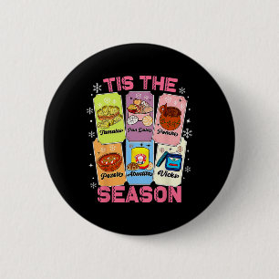 Tis The Season Xmas Card Mexican Christmas Pan Dul 6 Cm Round Badge