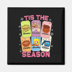 Tis The Season Xmas Card Mexican Christmas Pan Dul Magnet