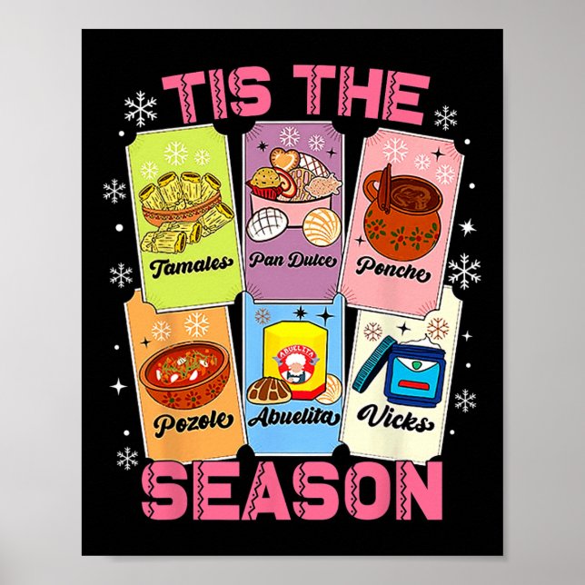 Tis The Season Xmas Card Mexican Christmas Pan Dul Poster (Front)