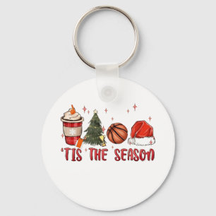 Tis the Season Xmas Christmas Basketball Key Ring