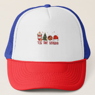 Tis the Season Xmas Christmas Basketball Trucker Hat