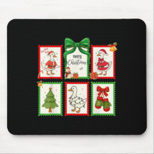 Tis The Silly Goose Season Christmas Stamps Cute G Mouse Pad