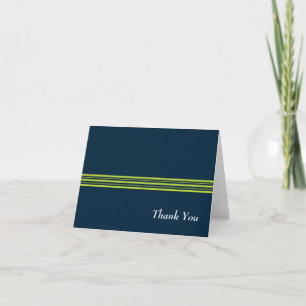 Tisbury - Navy and Green - Blank Thank You Notes