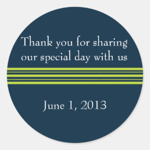 Tisbury - Navy and Green - Round Sticker