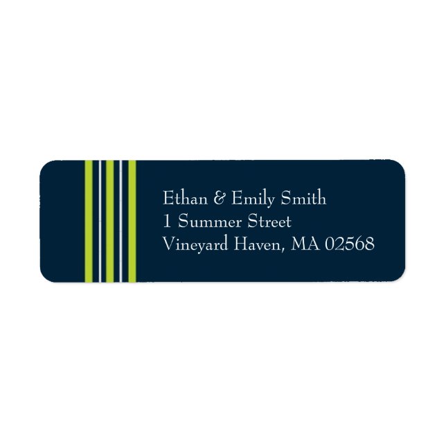 Tisbury - Navy Green White - Return Address Lable (Front)