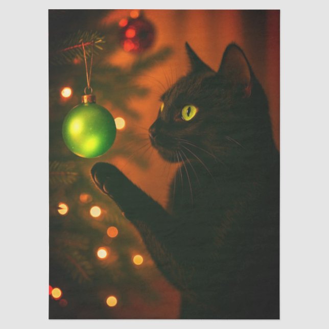 Tissue/Craft Paper of Christmas Cat (Front)