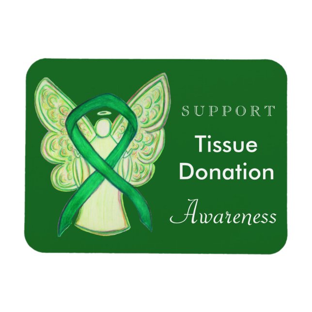 Tissue Donation Awareness Ribbon Angel Magnet (Horizontal)
