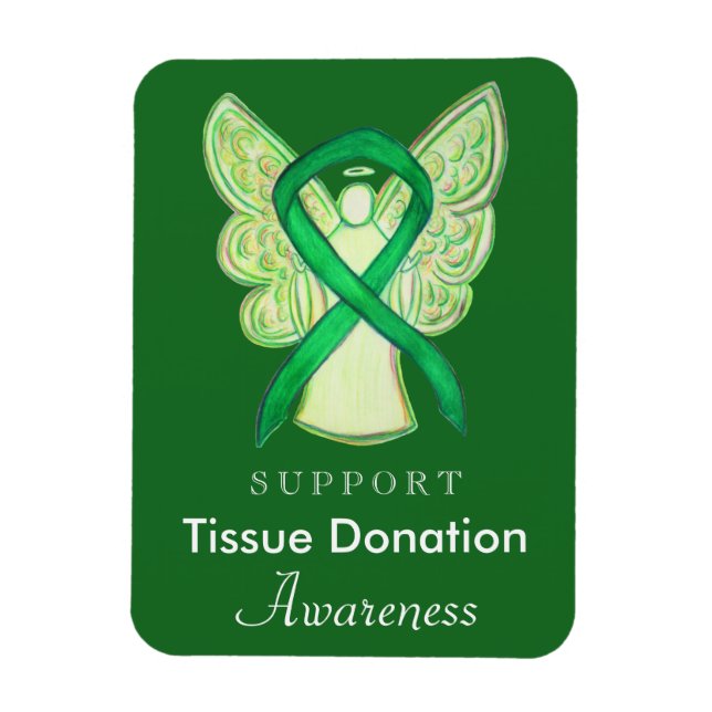 Tissue Donation Awareness Ribbon Angel Magnet (Vertical)