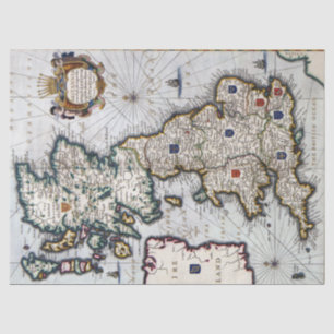 Tissue or Decoupage Paper - Vintage Map Of England